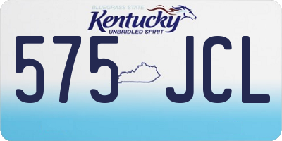 KY license plate 575JCL