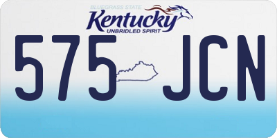 KY license plate 575JCN