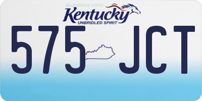 KY license plate 575JCT