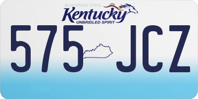 KY license plate 575JCZ