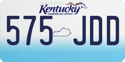 KY license plate 575JDD