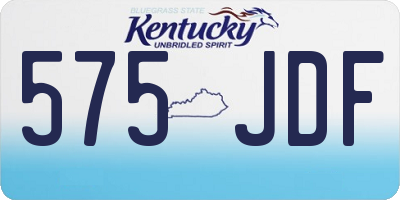 KY license plate 575JDF
