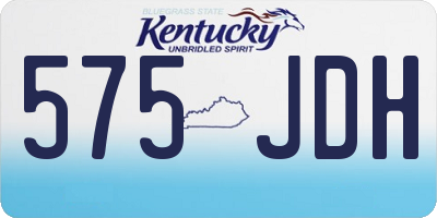 KY license plate 575JDH