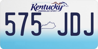 KY license plate 575JDJ