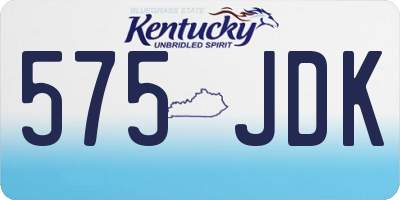 KY license plate 575JDK