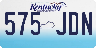 KY license plate 575JDN