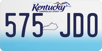KY license plate 575JDO