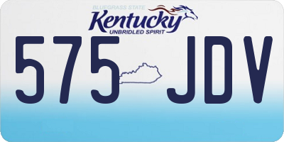 KY license plate 575JDV