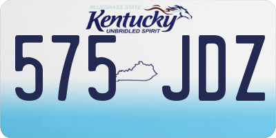 KY license plate 575JDZ