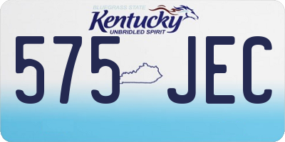 KY license plate 575JEC