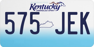 KY license plate 575JEK