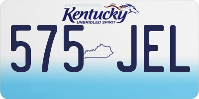 KY license plate 575JEL