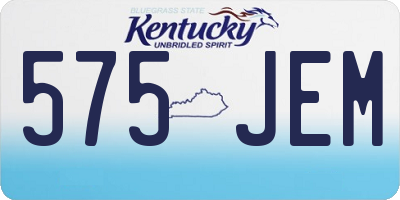 KY license plate 575JEM
