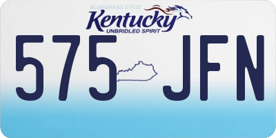 KY license plate 575JFN