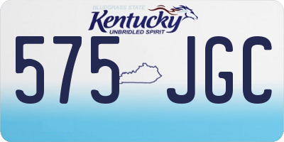 KY license plate 575JGC