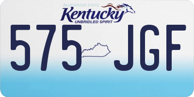 KY license plate 575JGF