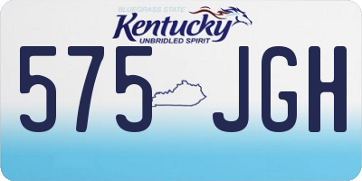 KY license plate 575JGH