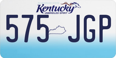 KY license plate 575JGP