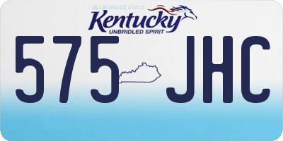 KY license plate 575JHC