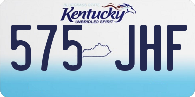 KY license plate 575JHF