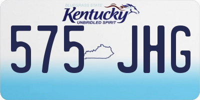 KY license plate 575JHG