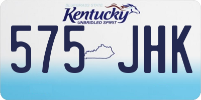 KY license plate 575JHK