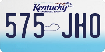 KY license plate 575JHO