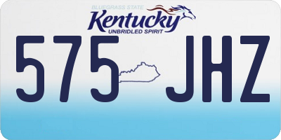 KY license plate 575JHZ