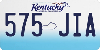 KY license plate 575JIA
