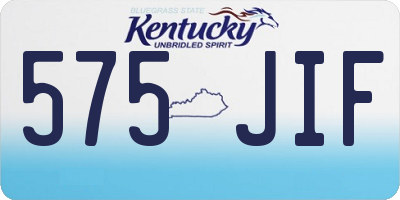 KY license plate 575JIF