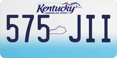KY license plate 575JII