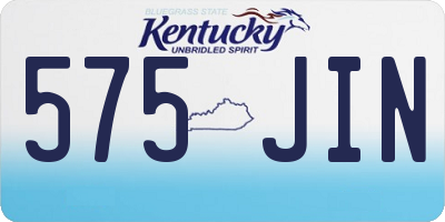 KY license plate 575JIN