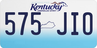 KY license plate 575JIO