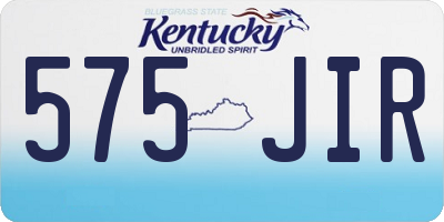 KY license plate 575JIR