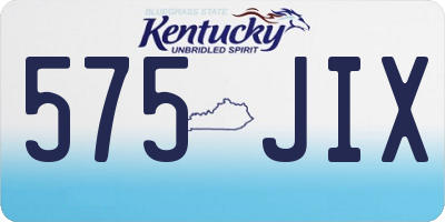 KY license plate 575JIX