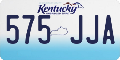 KY license plate 575JJA