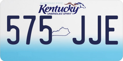 KY license plate 575JJE