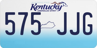 KY license plate 575JJG