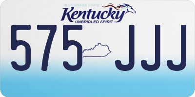 KY license plate 575JJJ