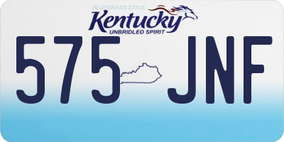 KY license plate 575JNF
