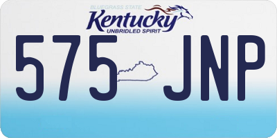 KY license plate 575JNP