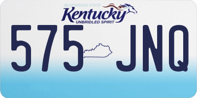KY license plate 575JNQ