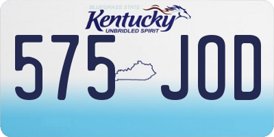 KY license plate 575JOD