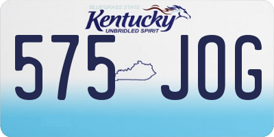 KY license plate 575JOG