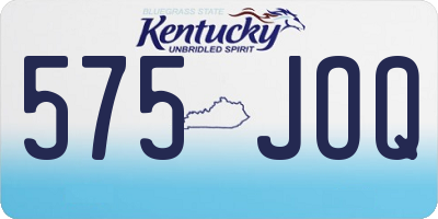 KY license plate 575JOQ