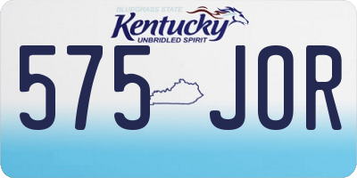 KY license plate 575JOR