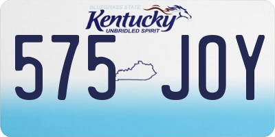 KY license plate 575JOY