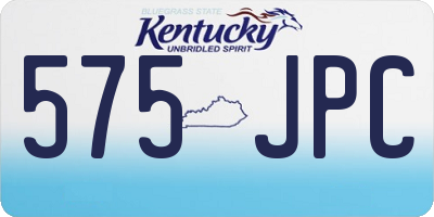 KY license plate 575JPC