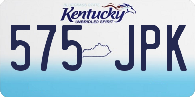 KY license plate 575JPK