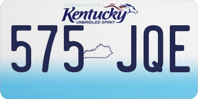 KY license plate 575JQE
